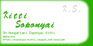 kitti soponyai business card